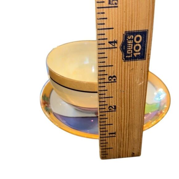 VINTAGE TT-Takito HAND PAINTED EGG SHELL TEA CUP & SAUCER JAPAN Lusterware Pagod - Picture 9 of 11